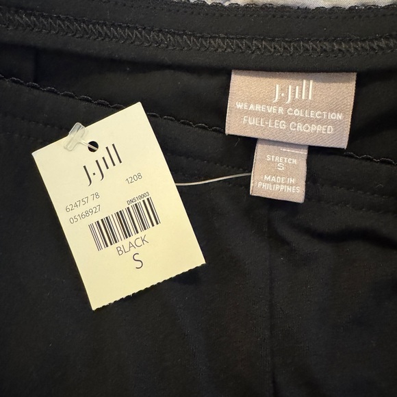 J. Jill Wearever Full Leg Cropped Classic Black Wide-Leg Pants Size Small NWT - Picture 3 of 4